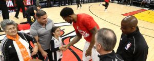 Anthony Passero with his daughter and Udonis Haslem